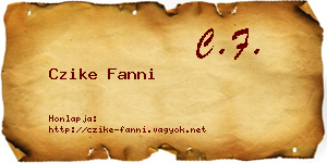 Czike Fanni névjegykártya